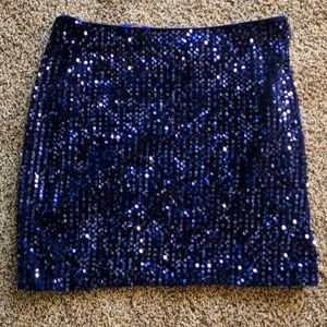 Blue sequin skirt